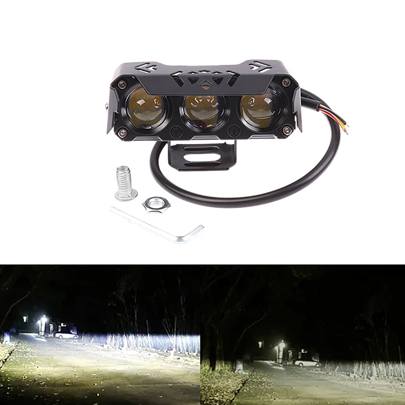 3 Eyes LED Motorcycle Spotlight Work Lamps Dual Color Hi/Low Beam Fog Light For Cars SUVs Trucks Mini Lens Driving Light
3 Eyes LED Motorcycle Spotlight Work Lamps Dual Color Hi/Low Beam Fog Light For Cars SUVs Trucks Mini Lens Driving Light