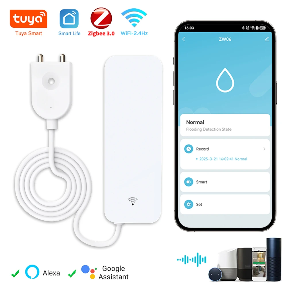 Tuya WiFi Zigbee Water Leak Sensor, water detector, Smartlife APP Notification Alerts,Water Flood Leak Alarm Home Security
Tuya WiFi Zigbee Water Leak Sensor, water detector, Smartlife APP Notification Alerts,Water Flood Leak Alarm Home Security