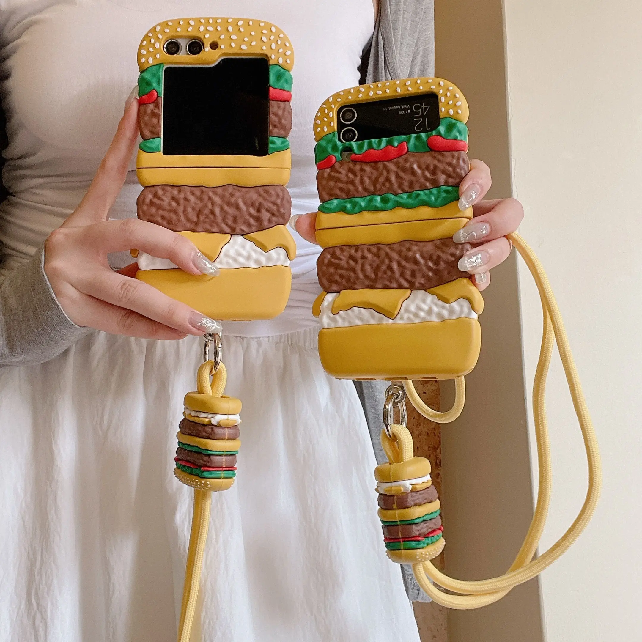 3D Hamburger Hand Strap Silicone soft shell Phone Case for Samsung Galaxy Z Flip 3 4 Hard PC Back Cover for Z Flip 5 Case Case
3D Hamburger Hand Strap Silicone soft shell Phone Case for Samsung Galaxy Z Flip 3 4 Hard PC Back Cover for Z Flip 5 Case Case