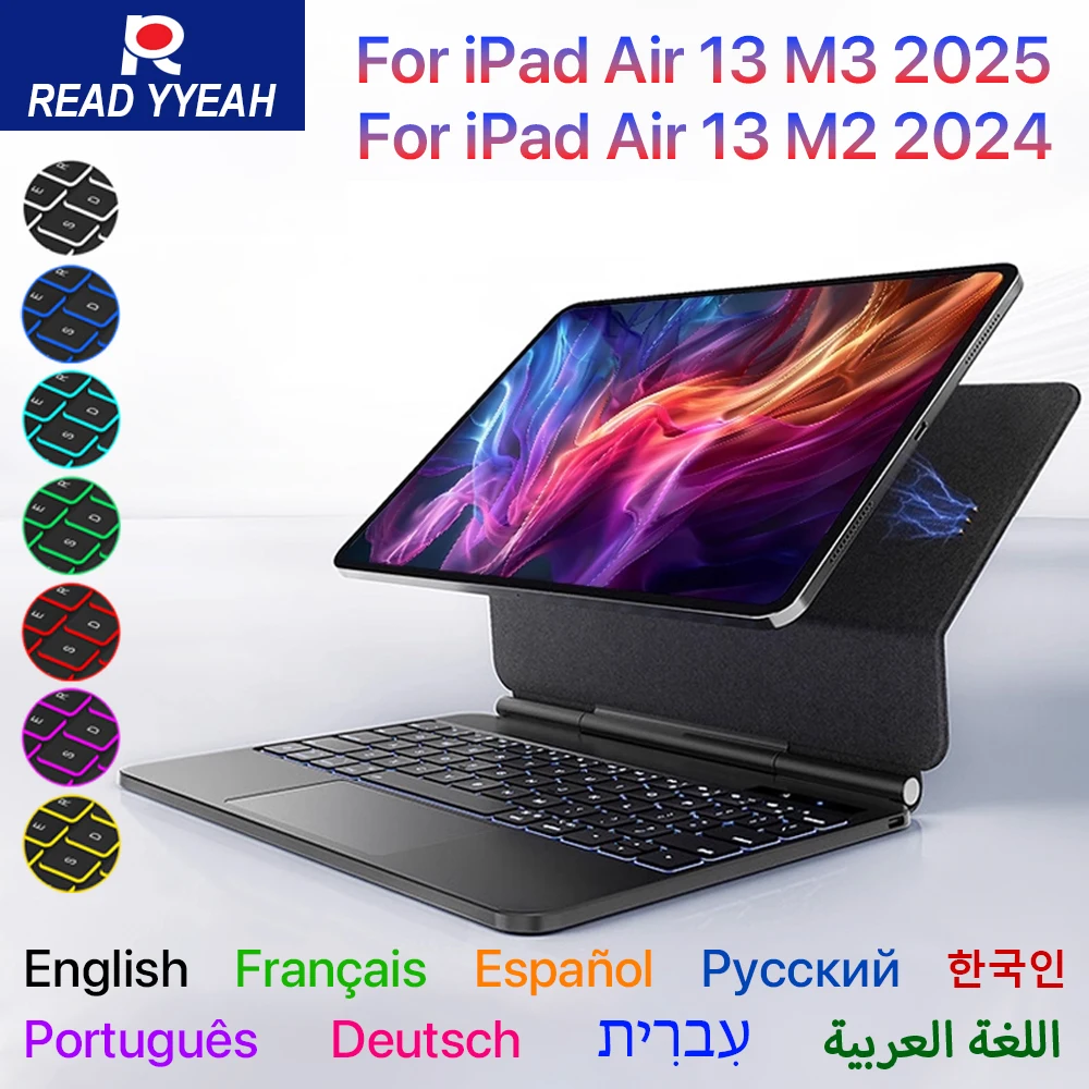 Чехол с волшебной клавиатурой с подсветкой для iPad Pro 11 13 2024 M4 для iPad Air 11 13 дюймов M2, чехол для iPad Air 11 13 2025 M3 Smart Cover folio
Чехол с волшебной клавиатурой с подсветкой для iPad Pro 11 13 2024 M4 для iPad Air 11 13 дюймов M2, чехол для iPad Air 11 13 2025 M3 Smart Cover folio
