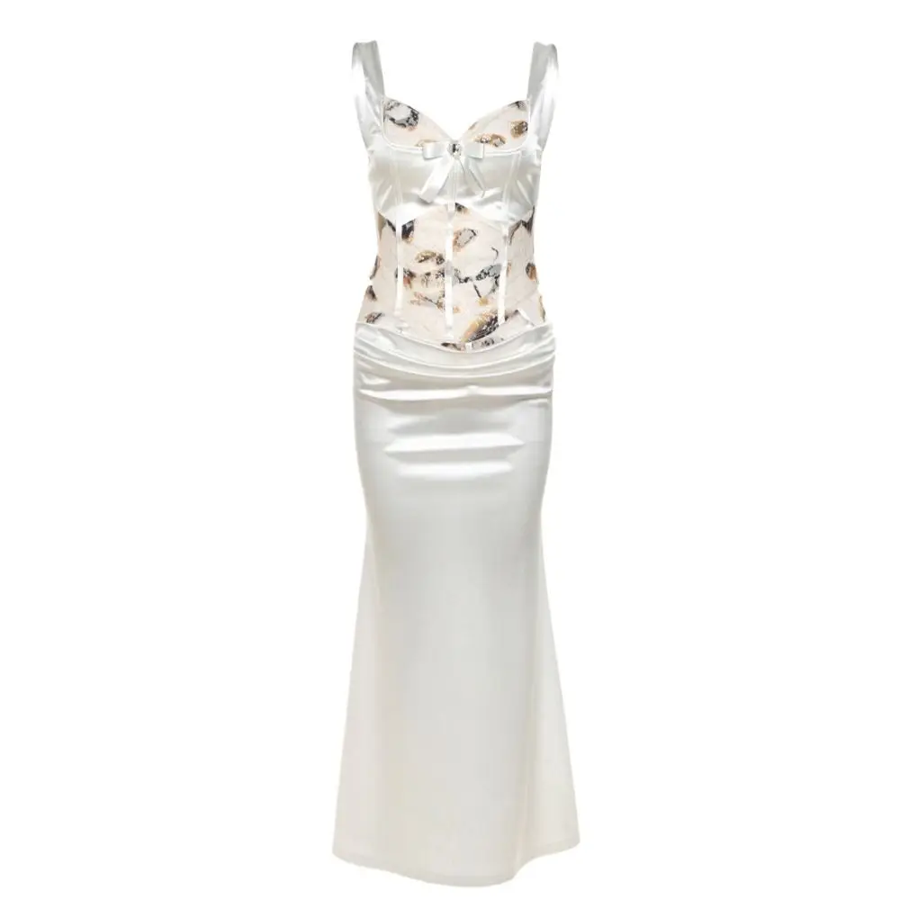 INS Camisole Long Satin Dress Lace Flower White Slim Crop Top Tanks Tight Skirt Slim Fishtail Dress Streetwear
INS Camisole Long Satin Dress Lace Flower White Slim Crop Top Tanks Tight Skirt Slim Fishtail Dress Streetwear