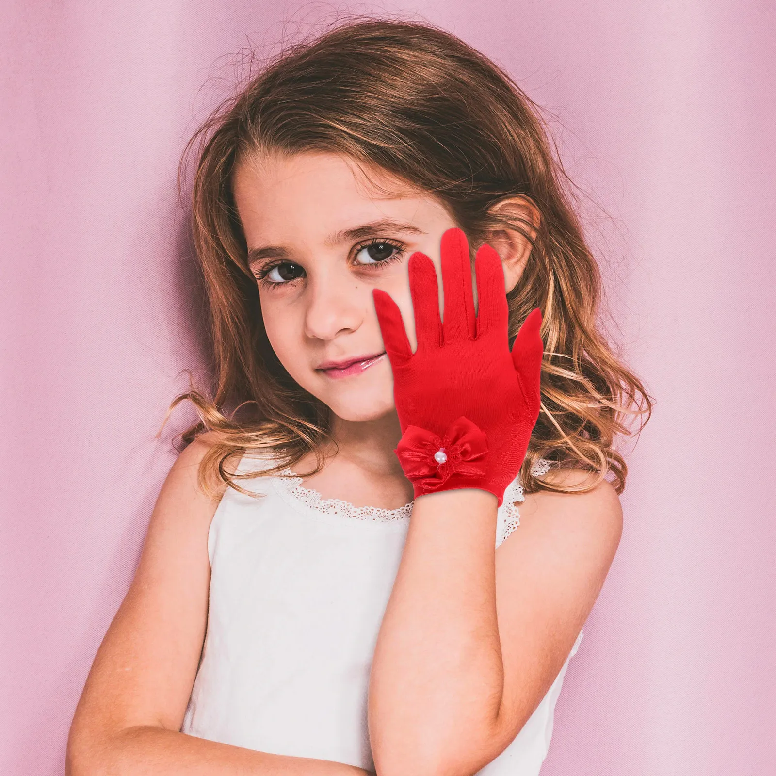 Pageant Gloves for Girls Bridal Short Satin Costume Accessory Princess Red Flower
Pageant Gloves for Girls Bridal Short Satin Costume Accessory Princess Red Flower