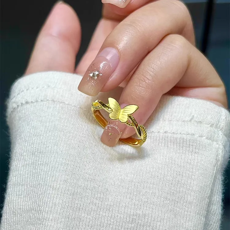 Sand Gold Butterfly Ring, Runaway Princess Bow, Open Ring, Adjustable, Fashionable, High End Handpiece
Sand Gold Butterfly Ring, Runaway Princess Bow, Open Ring, Adjustable, Fashionable, High End Handpiece