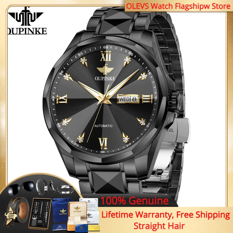 OUPINKE 3313 Men Luxury Brand Imported Movement Mechanical Watch Waterproof Calendar Diamond Scale Tungsten Steel Men's Watch
OUPINKE 3313 Men Luxury Brand Imported Movement Mechanical Watch Waterproof Calendar Diamond Scale Tungsten Steel Men's Watch