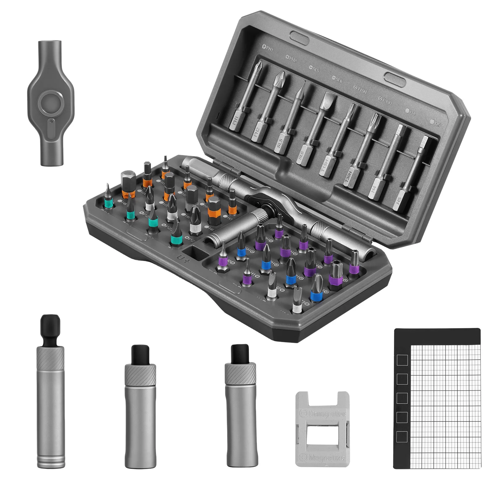 42 IN 1 Magnetic Screwdriver Set DIY Ratchet Screwdriver Set Multi Bit Drive Set with Detachable Handle Time Saving for Furnitur
42 IN 1 Magnetic Screwdriver Set DIY Ratchet Screwdriver Set Multi Bit Drive Set with Detachable Handle Time Saving for Furnitur