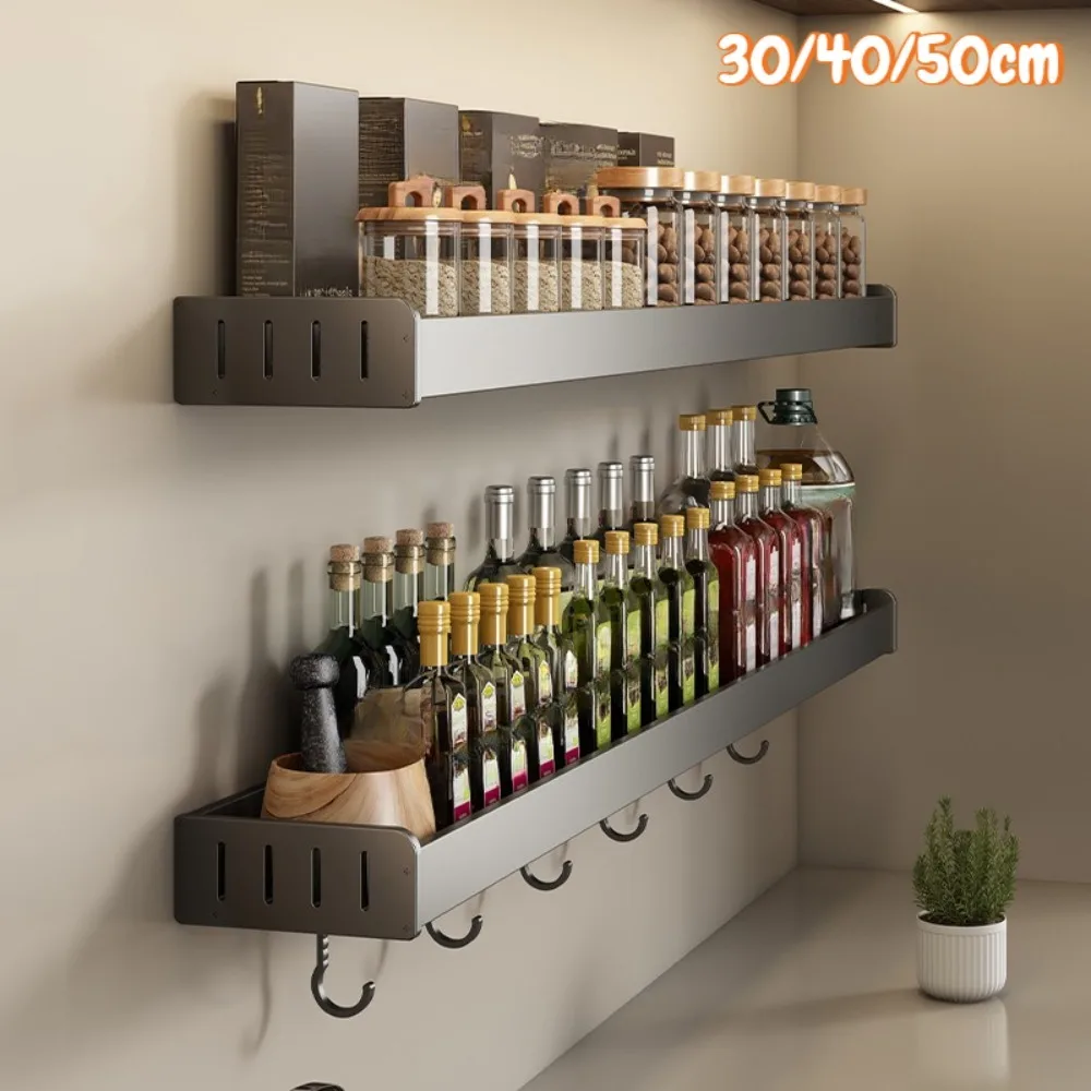 1PC Kitchen Storage Rack No-hole Punching with Hook Kitchen Seasoning Holder Organize Household Wall Mounted Organizer30/40/50CM
1PC Kitchen Storage Rack No-hole Punching with Hook Kitchen Seasoning Holder Organize Household Wall Mounted Organizer30/40/50CM