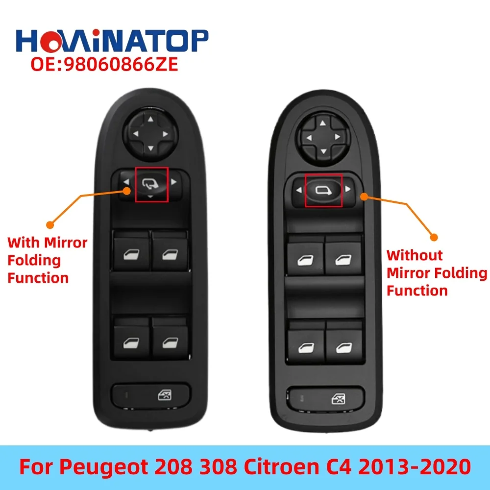 98060866ZE Power Window Switch Without Child Lock Orange Backlight For Peugeot 208 308 Citroen C4 2013-2020 OEM Replacement
98060866ZE Power Window Switch Without Child Lock Orange Backlight For Peugeot 208 308 Citroen C4 2013-2020 OEM Replacement