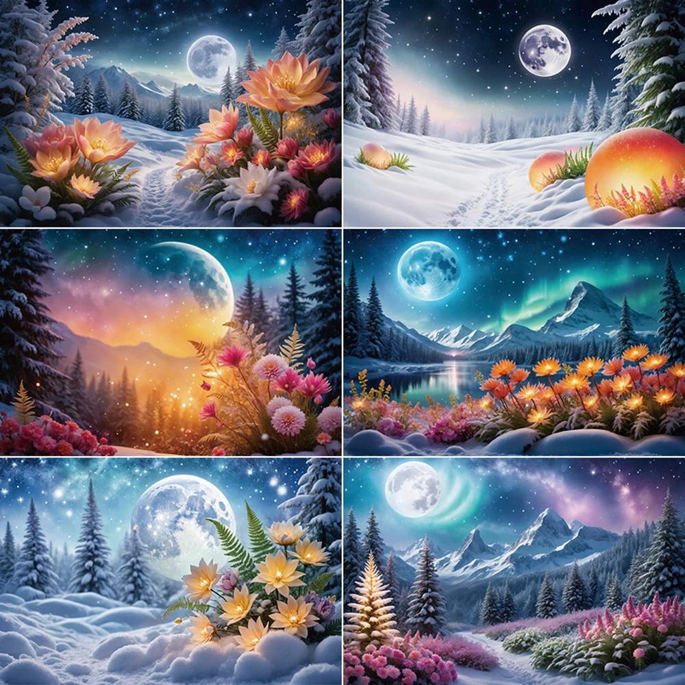 MOON.QG Winter Wonderland Background Photography Moon Night Flowers Snowflake Photozone Backdrop Children Studio Photozone Props
MOON.QG Winter Wonderland Background Photography Moon Night Flowers Snowflake Photozone Backdrop Children Studio Photozone Props