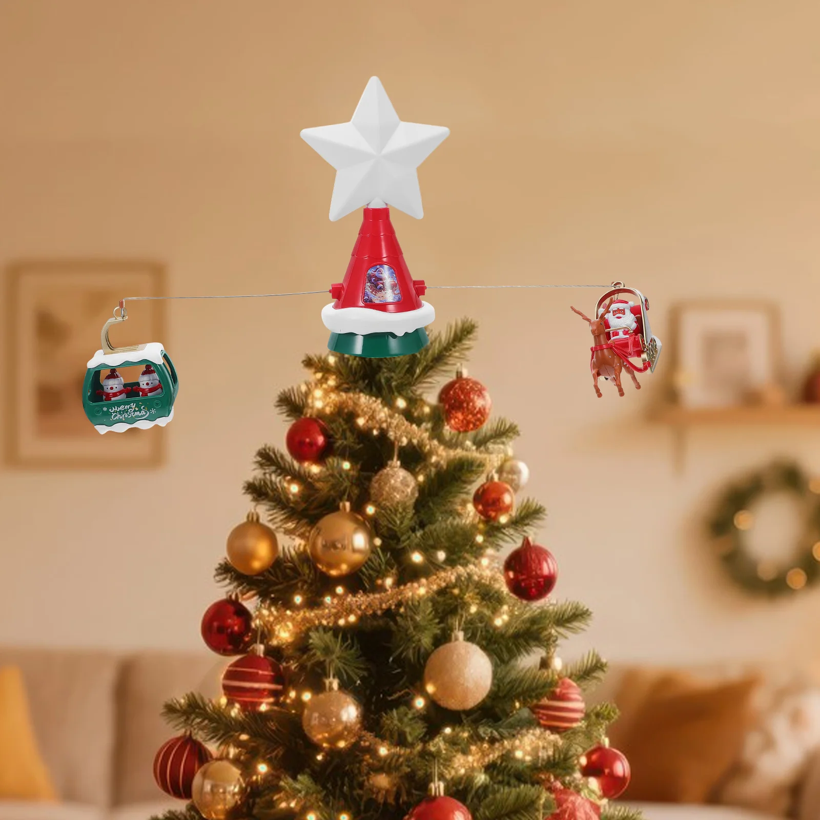 Rotating Lighted Tree Topper Star Musical Led Christmas Tree Top Decoration Santa Sleigh Reindeer Snowmen Outdoor Indoor
Rotating Lighted Tree Topper Star Musical Led Christmas Tree Top Decoration Santa Sleigh Reindeer Snowmen Outdoor Indoor