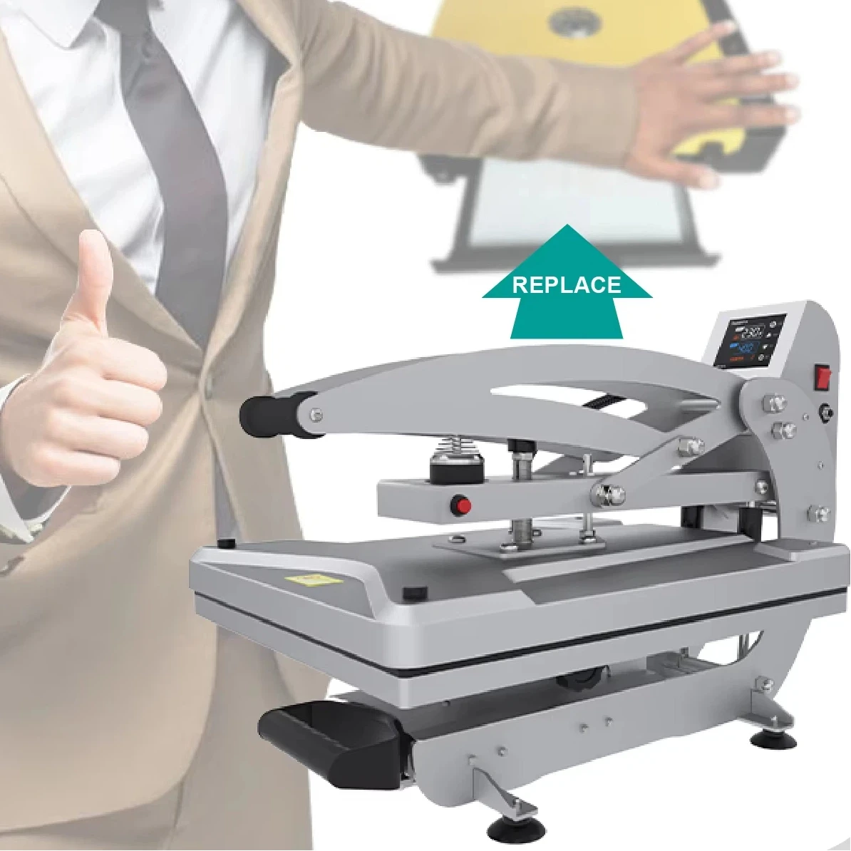 Полуавтоматическая планшетная теплопередающая машина высокого давления 40*50, ручная печатная машина для теплопередачи одежды HP3804D-F
Полуавтоматическая планшетная теплопередающая машина высокого давления 40*50, ручная печатная машина для теплопередачи одежды HP3804D-F