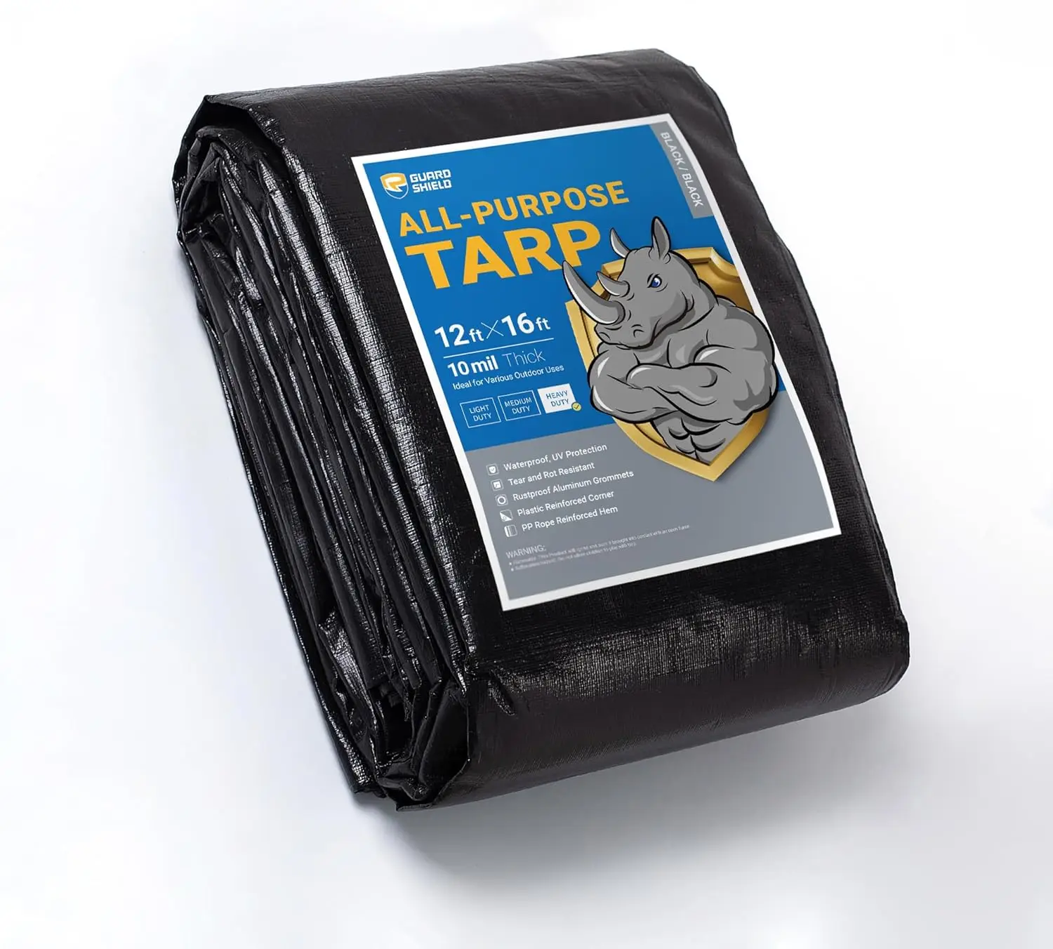 Heavy Duty Waterproof Tarp 12x16 Feet Black Poly Cover Outdoor Thick UV Resistant with Grommets 10mil
Heavy Duty Waterproof Tarp 12x16 Feet Black Poly Cover Outdoor Thick UV Resistant with Grommets 10mil