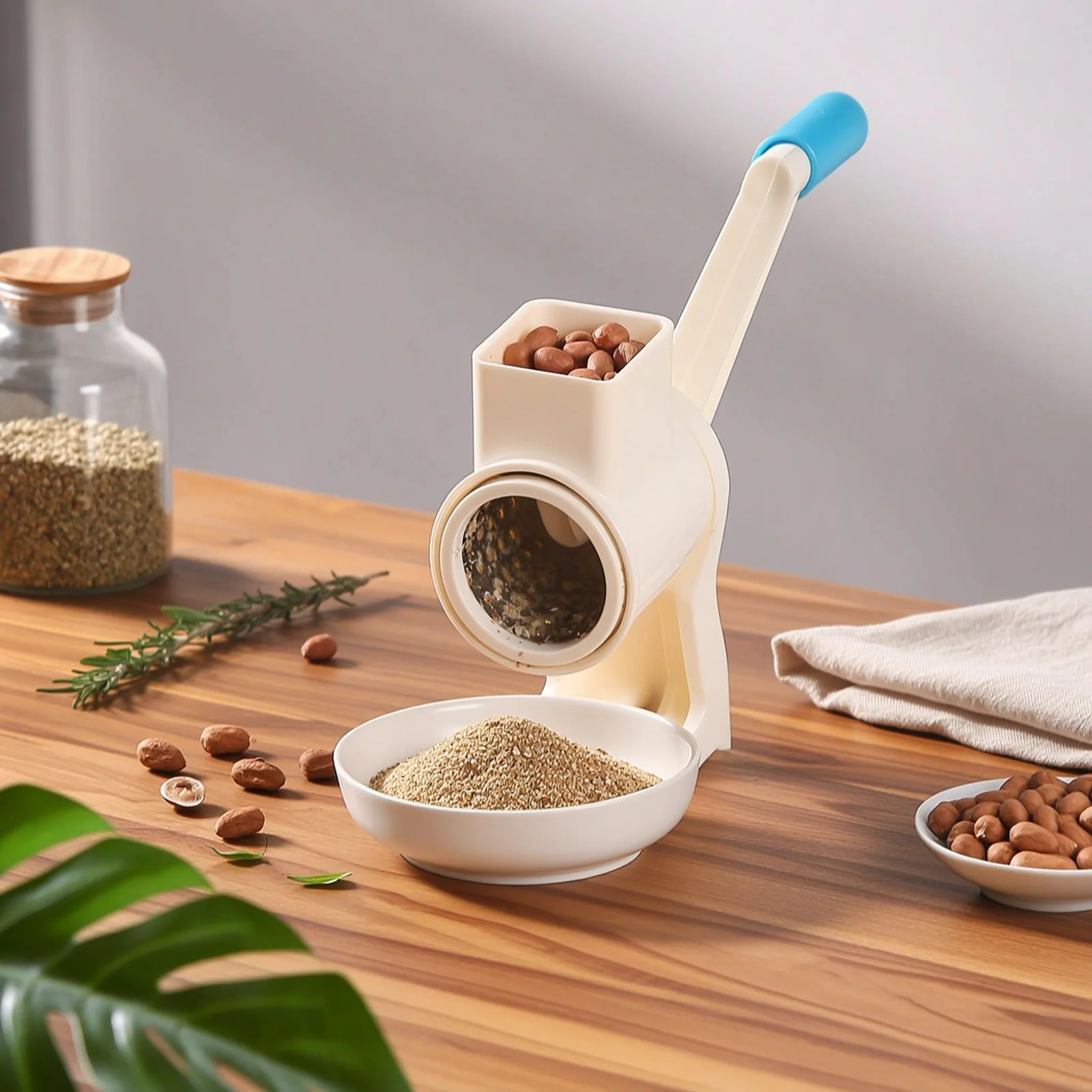 Hand Crank Nut Grinder Stainless Steel Blades Manual Nut Grinder Kitchen Tool Non-Skid Base Hinged Lid for Infant Food Prep
Hand Crank Nut Grinder Stainless Steel Blades Manual Nut Grinder Kitchen Tool Non-Skid Base Hinged Lid for Infant Food Prep