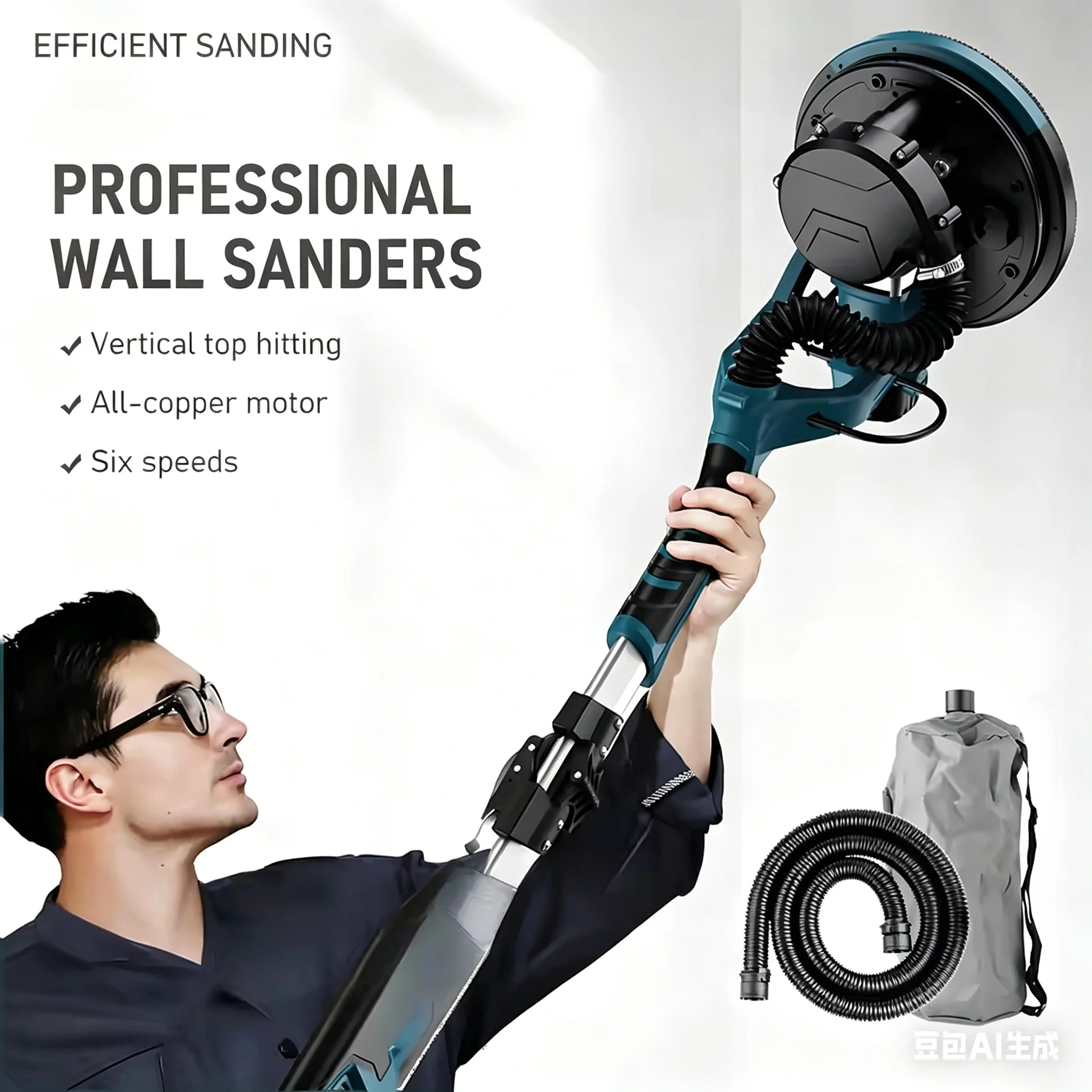9 inch 225 folding wall sander wall putty sander sander sander self-suction dual light long rod wall grinder
9 inch 225 folding wall sander wall putty sander sander sander self-suction dual light long rod wall grinder