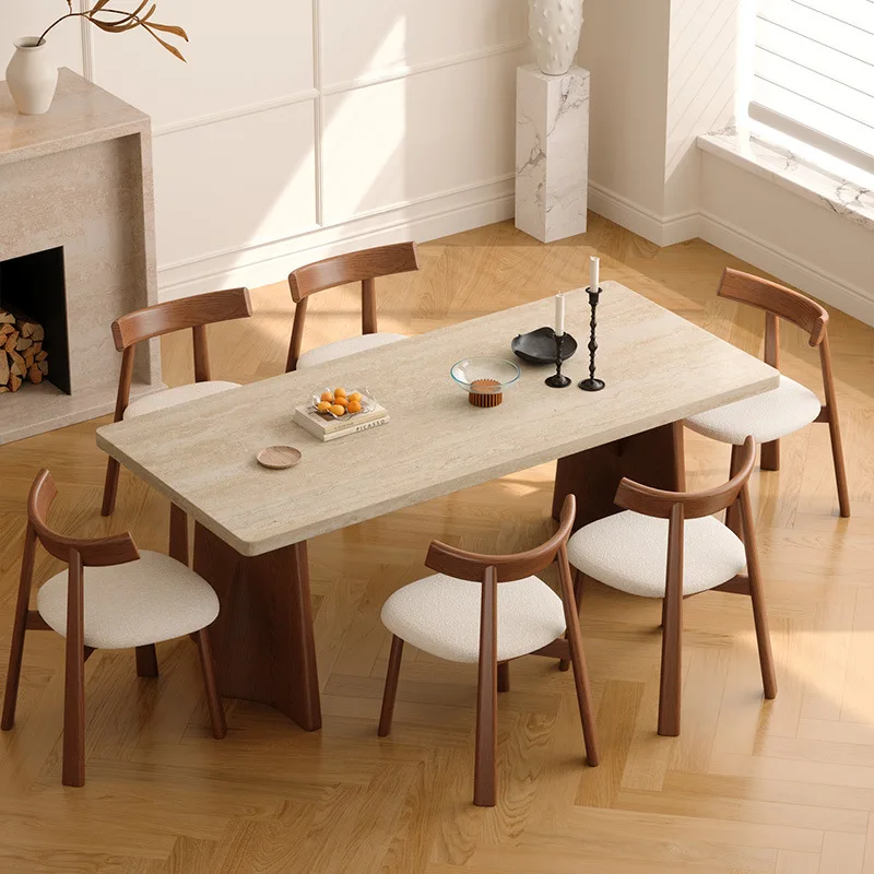 Flying Crow French retro solid wood rock slab dining table rectangular light luxury walnut color cave stone hanging dining table
Flying Crow French retro solid wood rock slab dining table rectangular light luxury walnut color cave stone hanging dining table