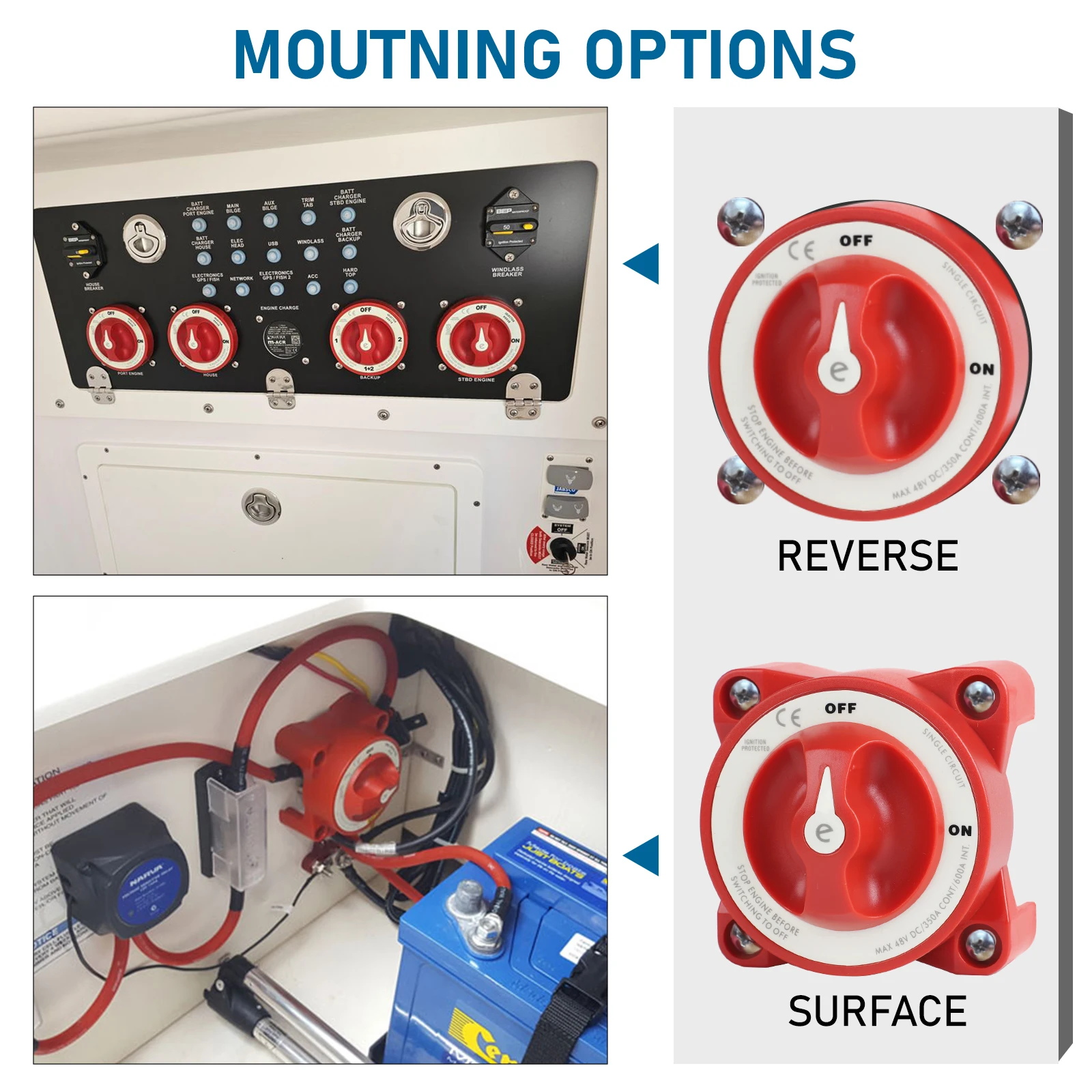 For Installation Aboard Powered Boats IP66 e-Series On Off Battery Switch Includes AFD 48V 350A Ignition Protected Safe
For Installation Aboard Powered Boats IP66 e-Series On Off Battery Switch Includes AFD 48V 350A Ignition Protected Safe