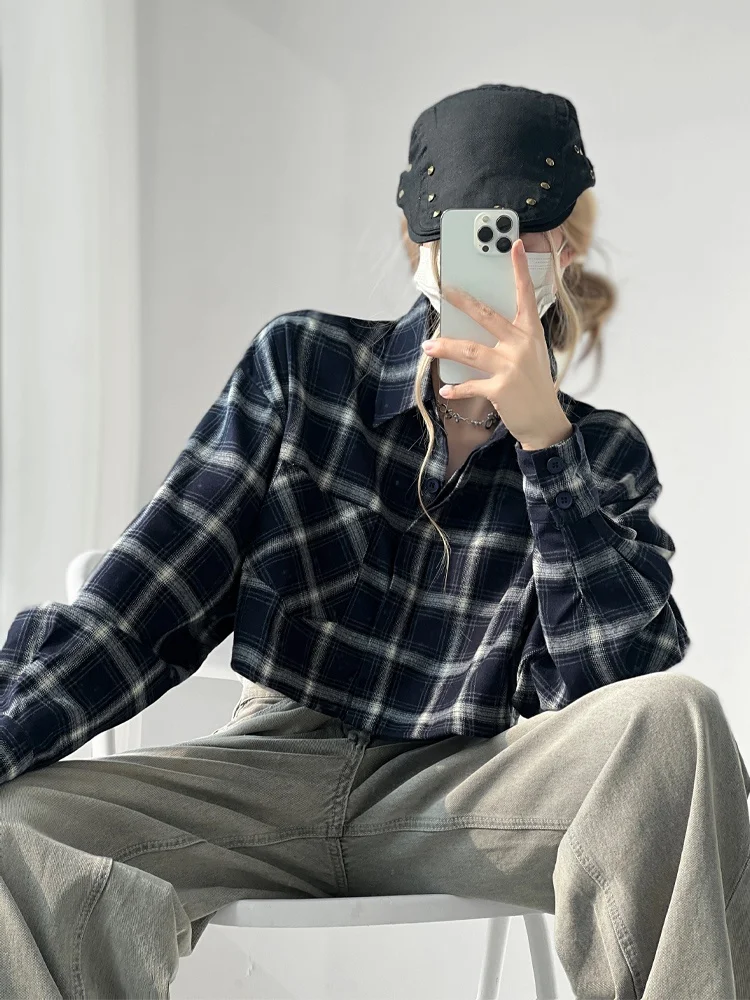 Retro Plaid Casual Women's irt Loose BF Sle Spring Autumn ort Length Outerwear Collar Long Sve Other Material
Retro Plaid Casual Women's irt Loose BF Sle Spring Autumn ort Length Outerwear Collar Long Sve Other Material