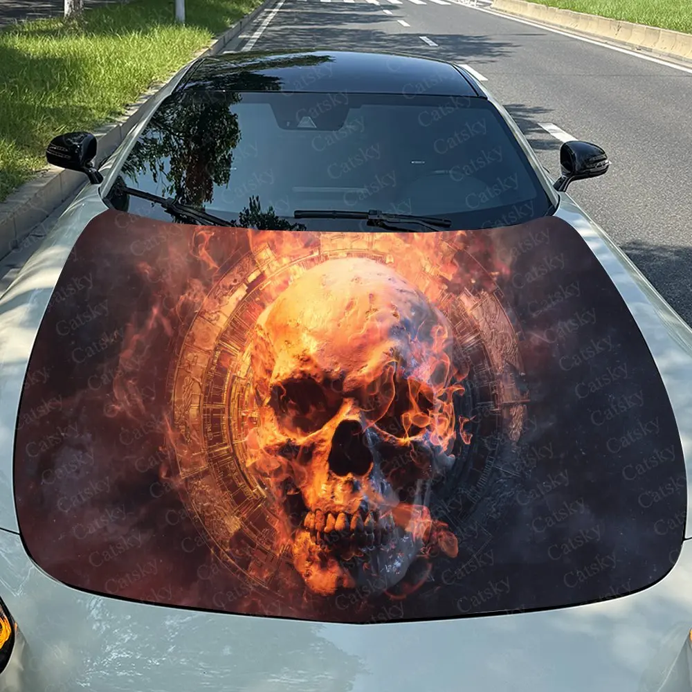 Car Decal Skull with Fiery Orange Flame in Dark Gothic Design, Creating a Bold and Mysterious Visual Car Hood Sticker, Waterproo
Car Decal Skull with Fiery Orange Flame in Dark Gothic Design, Creating a Bold and Mysterious Visual Car Hood Sticker, Waterproo