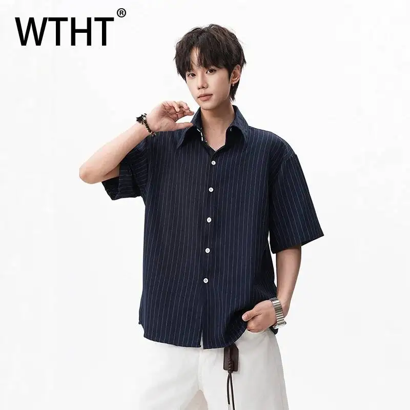 WTHT Fashion 2026 Summer Men's Striped Contrast Color Loose Shirts Trendy Lapel Short Sleeves Single Breasted Tops Male 2A3144
WTHT Fashion 2026 Summer Men's Striped Contrast Color Loose Shirts Trendy Lapel Short Sleeves Single Breasted Tops Male 2A3144