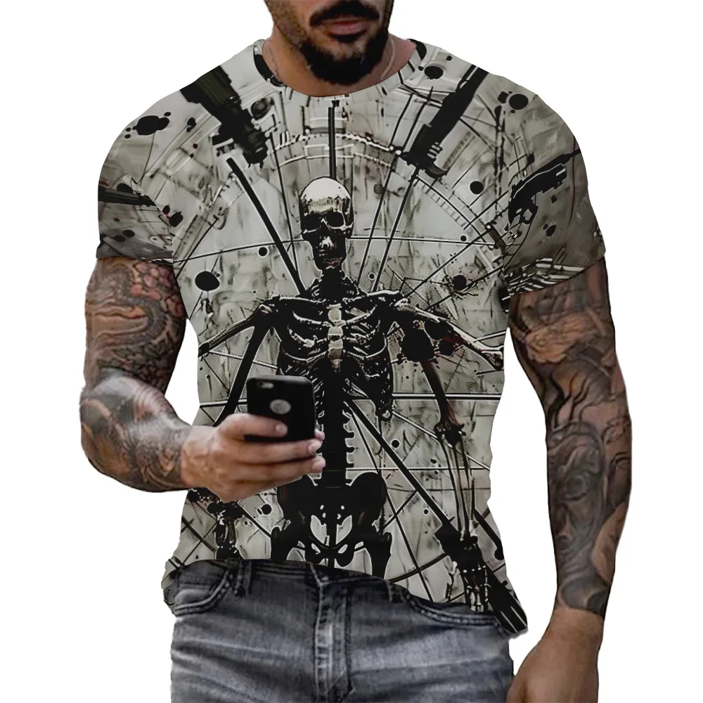 Summer street trend round neck niche top new men's clothing horror skull 3D printed short sleeved funny casual T-shirt for men
Summer street trend round neck niche top new men's clothing horror skull 3D printed short sleeved funny casual T-shirt for men