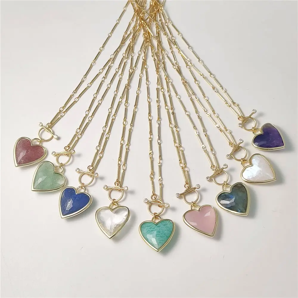 FUWO Wholesale Natural Gem Stones OT Necklace,Love Heart Shaped Crystal With 17" Chunky Golden Dipped Stick Chain 5Pcs NC471
FUWO Wholesale Natural Gem Stones OT Necklace,Love Heart Shaped Crystal With 17" Chunky Golden Dipped Stick Chain 5Pcs NC471