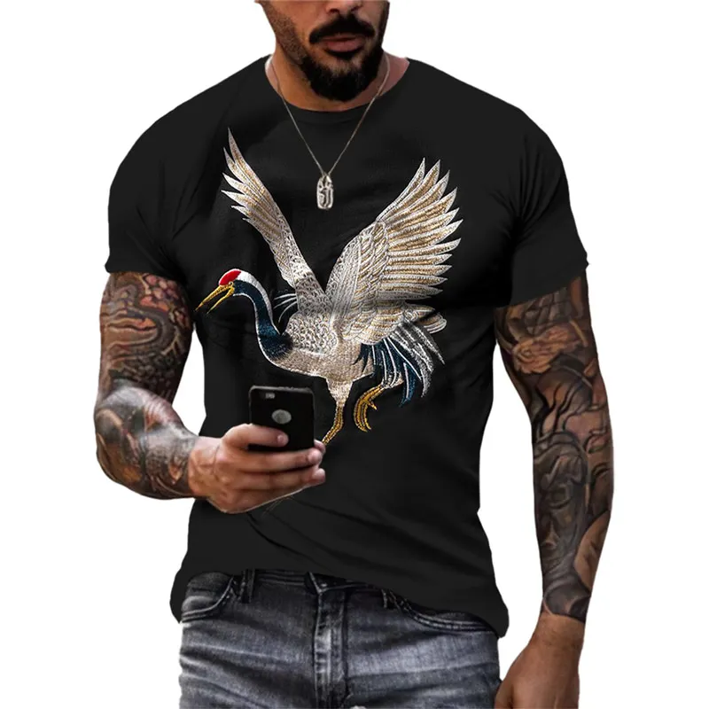 Summer Men Beautiful Crane Pattern 3d Printing Fashion Loose Fun Personality Comfortable Large Size O Collar Short-Sleeved Top
Summer Men Beautiful Crane Pattern 3d Printing Fashion Loose Fun Personality Comfortable Large Size O Collar Short-Sleeved Top