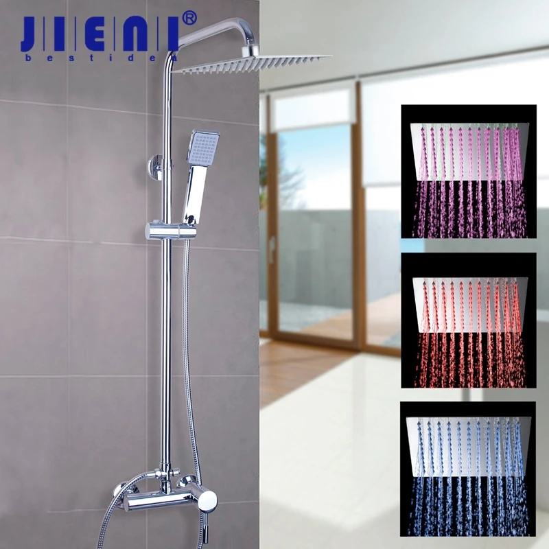 Luxury led Bathroom shower head faucet Chrome Brass Rain Waterfall Shower Set Faucet Wall Mounted with ABS Hand shower
Luxury led Bathroom shower head faucet Chrome Brass Rain Waterfall Shower Set Faucet Wall Mounted with ABS Hand shower