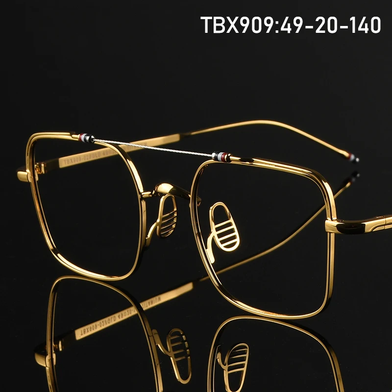 Квадратная оправа для очков с двойным лучом TB909, женская оправа для очков Pilot, оправа для очков из чистого титана, мужская оправа для очков, модная
Квадратная оправа для очков с двойным лучом TB909, женская оправа для очков Pilot, оправа для очков из чистого титана, мужская оправа для очков, модная