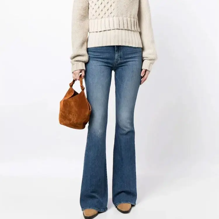 Women Blue flared jeans high waisted slimming versatile elastic denim pants
Women Blue flared jeans high waisted slimming versatile elastic denim pants