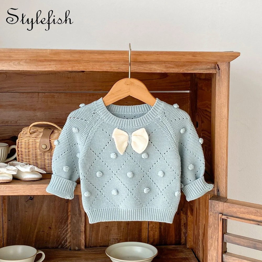 Autumn new 0-3 year old baby set for baby girls, handmade crochet yarn ball bow, pure cotton knitted long sleeved top
Autumn new 0-3 year old baby set for baby girls, handmade crochet yarn ball bow, pure cotton knitted long sleeved top