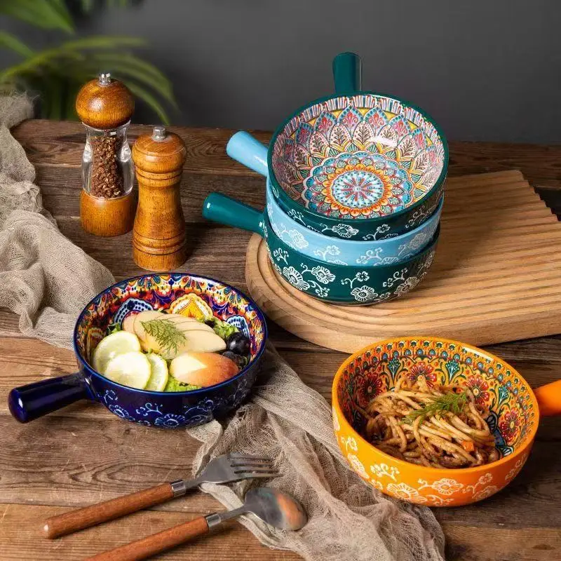 6.2In Retro Ceramic Handle Bowls Household Rice Bowls With Handles Instant Noodle Bowls Salad Bowls Air Fryer Baking Bowls
6.2In Retro Ceramic Handle Bowls Household Rice Bowls With Handles Instant Noodle Bowls Salad Bowls Air Fryer Baking Bowls