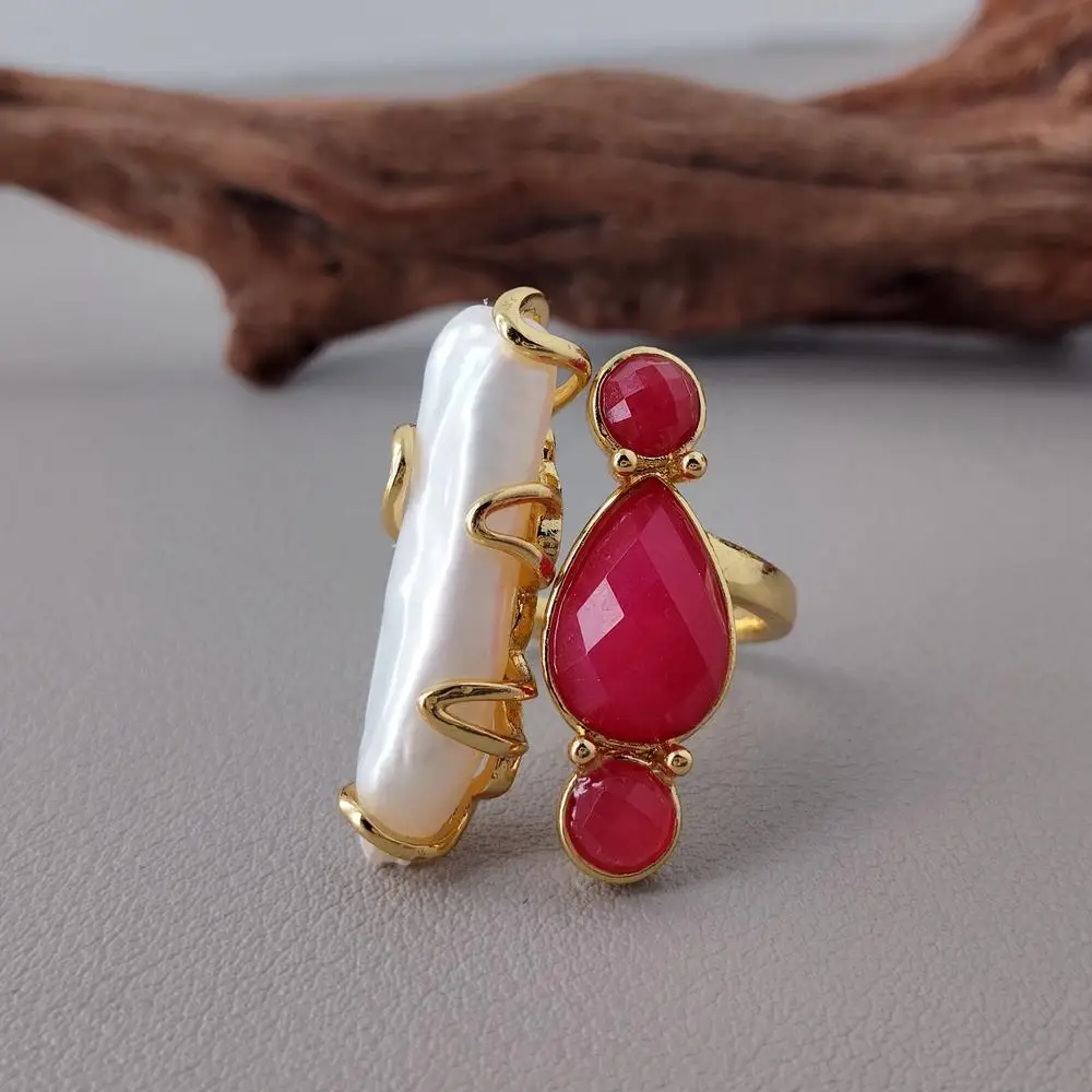 KKGEM Red Jade 9x26mm Freshwater White Biwa Pearl Rings Adjustable Bohemia Drop Earrings Boho Jewelry Accessory
KKGEM Red Jade 9x26mm Freshwater White Biwa Pearl Rings Adjustable Bohemia Drop Earrings Boho Jewelry Accessory