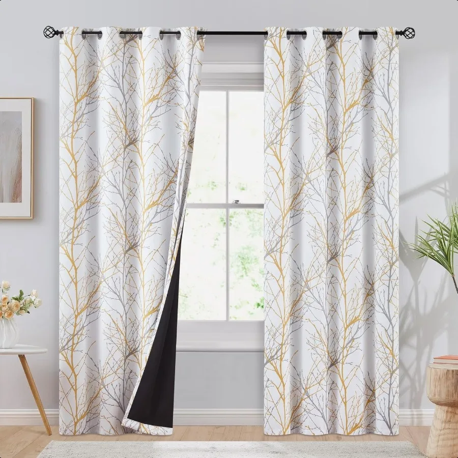 100 Blackout Yellow on White Tree Curtains for Bedroom Curtains 84 Inches Long Branch Curtain Panels for Living Room Room Darke
100 Blackout Yellow on White Tree Curtains for Bedroom Curtains 84 Inches Long Branch Curtain Panels for Living Room Room Darke
