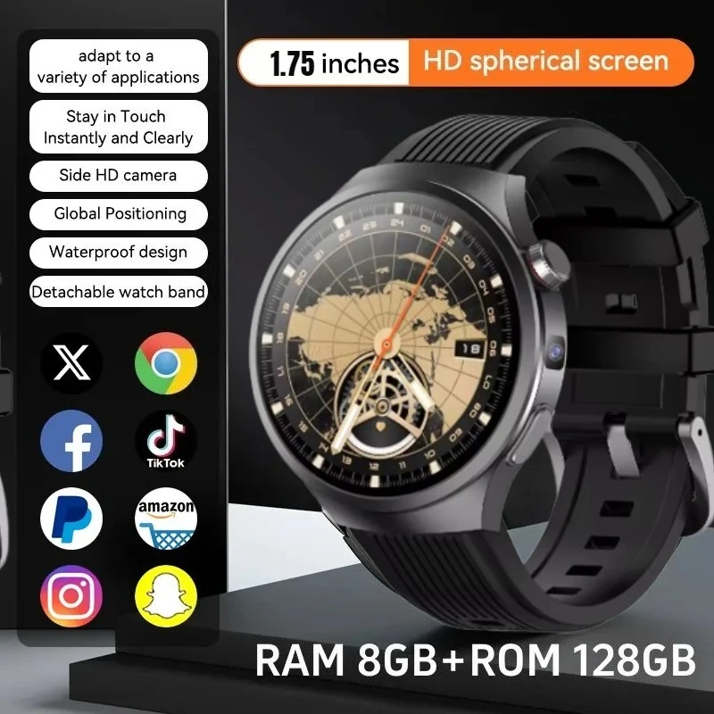 VP30 4G Смарт-часы Android 12, 1,75 дюйма, изогнутая AMOLED-камера, 5 МП, ЭКГ, монитор SpO2, GPS, Wi-Fi, Bluetooth, IP68, глобальный вызов
VP30 4G Смарт-часы Android 12, 1,75 дюйма, изогнутая AMOLED-камера, 5 МП, ЭКГ, монитор SpO2, GPS, Wi-Fi, Bluetooth, IP68, глобальный вызов