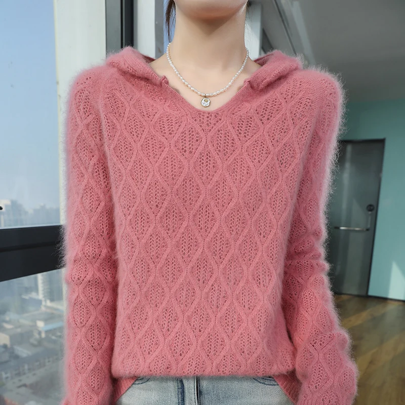 Women's Autumn Winter 100% Pure Mink Cashmere Hoodie Loose Thickened Warm Knitted Sweater Base Layer Top
Women's Autumn Winter 100% Pure Mink Cashmere Hoodie Loose Thickened Warm Knitted Sweater Base Layer Top