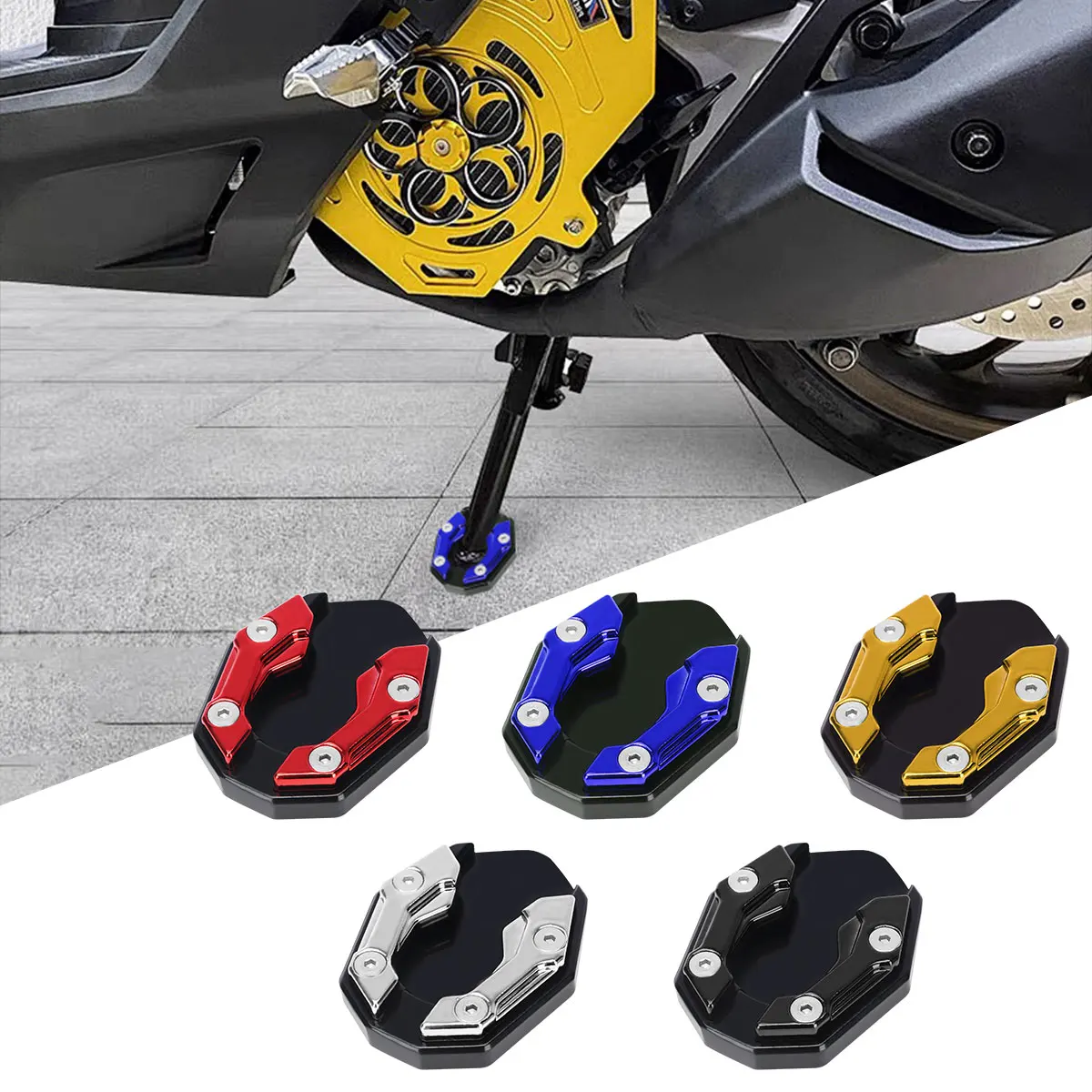 1pc Motorcycle Side Stand Cover Aluminum Alloy Motorcycle Stands Pad Universal Bicycle Foot Extension Kickstand Accessories
1pc Motorcycle Side Stand Cover Aluminum Alloy Motorcycle Stands Pad Universal Bicycle Foot Extension Kickstand Accessories