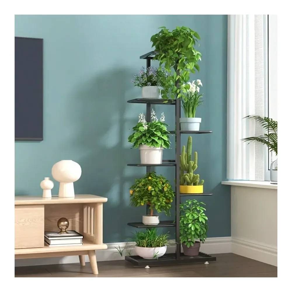 Elegant MultiTiered Metal Plant Stand With Seven Levels Accommodating To 8 Potted Plants. Crafted From Solid Iron, This Vers
Elegant MultiTiered Metal Plant Stand With Seven Levels Accommodating To 8 Potted Plants. Crafted From Solid Iron, This Vers