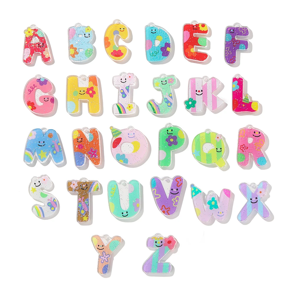 5pcs/Lot A-Z Cartoon English Letter Pendant Acrylic Color Printed Charms for DIY Beaded Keychain Accessories Jewelry Making
5pcs/Lot A-Z Cartoon English Letter Pendant Acrylic Color Printed Charms for DIY Beaded Keychain Accessories Jewelry Making