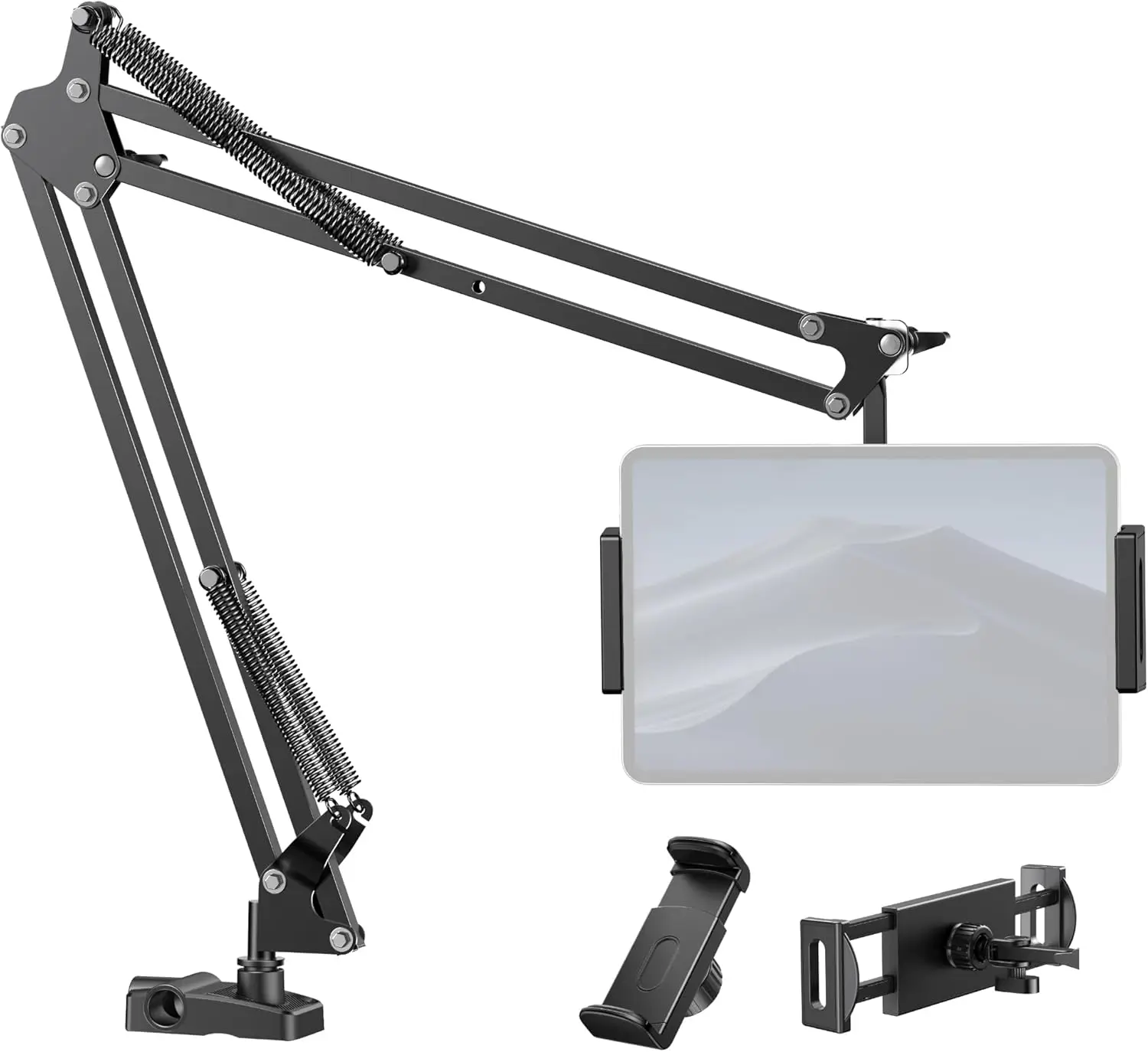 Adjustable Tablet Stand for Bed & Desk with 2 Clamps, Swivel Head for iPad Kindle Switch 4-13" Devices
Adjustable Tablet Stand for Bed & Desk with 2 Clamps, Swivel Head for iPad Kindle Switch 4-13" Devices