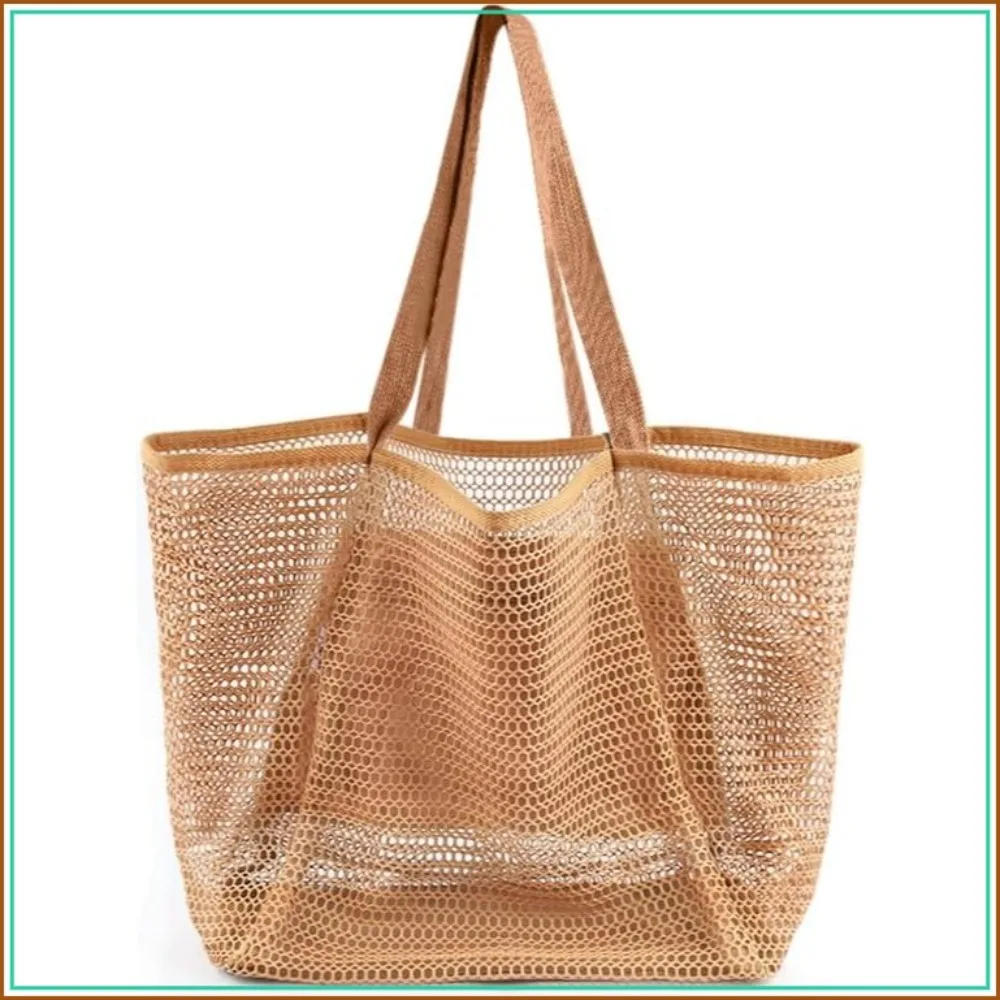 Women's Beach Mesh Tote Bag with Large Inner Pocket, Sandproof Woven Shoulder Bag for Summer Travel
Women's Beach Mesh Tote Bag with Large Inner Pocket, Sandproof Woven Shoulder Bag for Summer Travel