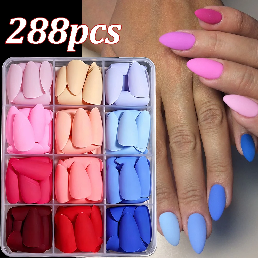 288pcs Colorful Short Almond Matte False Nails 12-Color Frosted Summer Simple Acrylic Fake Nail Patches Full Cover Press on Nail
288pcs Colorful Short Almond Matte False Nails 12-Color Frosted Summer Simple Acrylic Fake Nail Patches Full Cover Press on Nail
