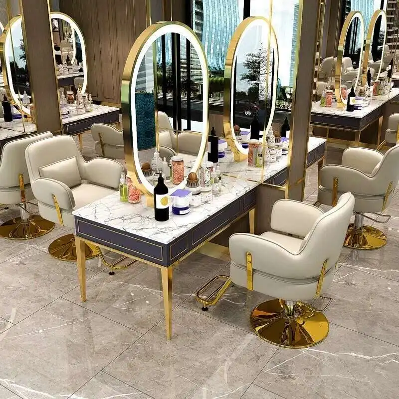 Lifter Personalized Barber Chair Retro Gold Leather Professional Swivel Salon Chair Rolling Luxury Cadeiras Salon Furniture
Lifter Personalized Barber Chair Retro Gold Leather Professional Swivel Salon Chair Rolling Luxury Cadeiras Salon Furniture