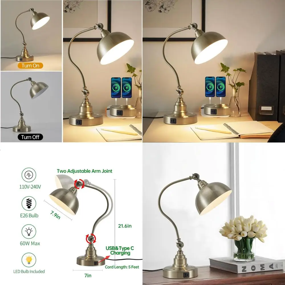 Настольная LED-лампа в индустриальном стиле с цоколем E26 для дома, офиса, гостиной и спальни
Настольная LED-лампа в индустриальном стиле с цоколем E26 для дома, офиса, гостиной и спальни