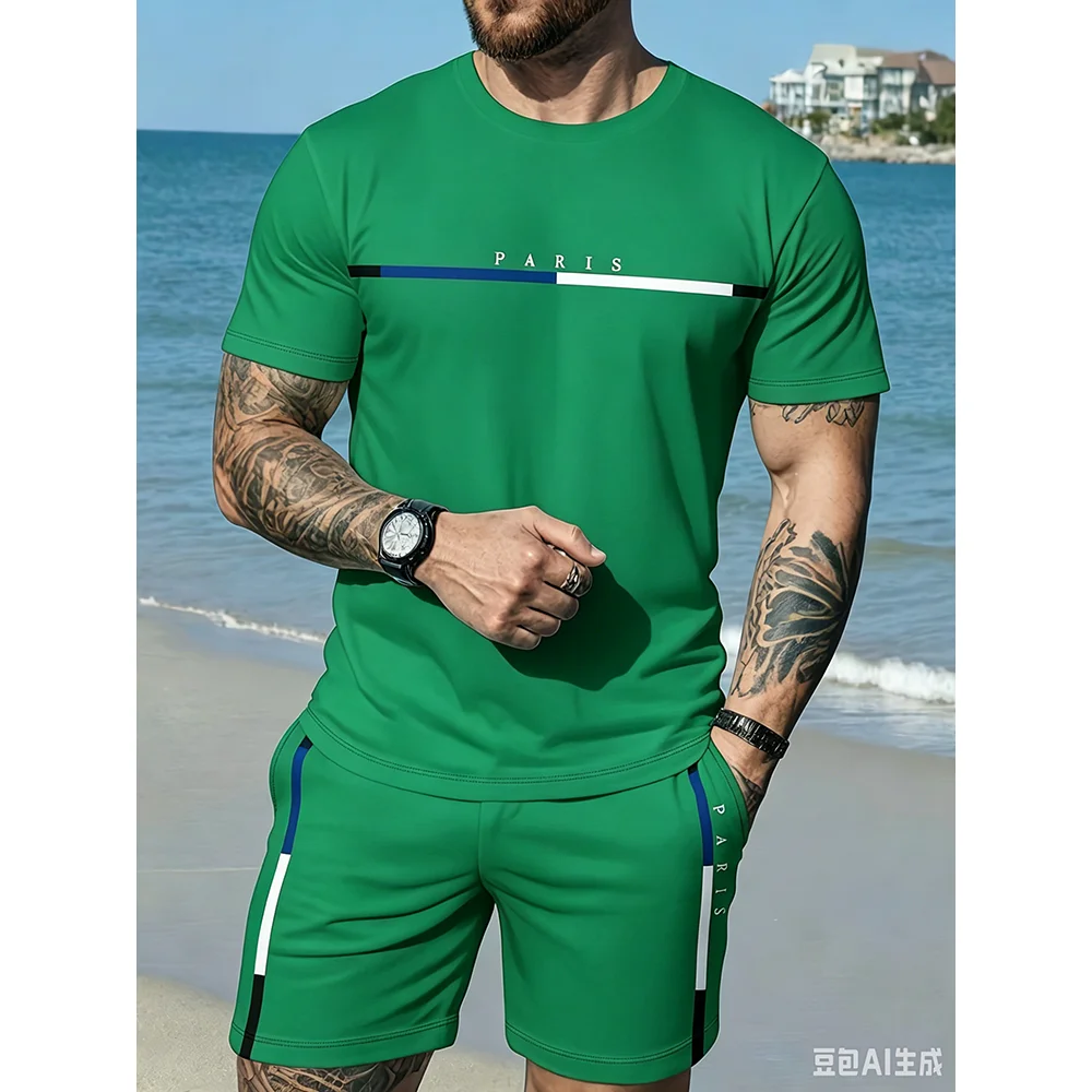 Summer New Arrival Casual Mens Printed T-Shirt Set Trendy Street Style T-Shirt Relaxed Fit Two-Piece Set Breathable Athletic Set
Summer New Arrival Casual Mens Printed T-Shirt Set Trendy Street Style T-Shirt Relaxed Fit Two-Piece Set Breathable Athletic Set