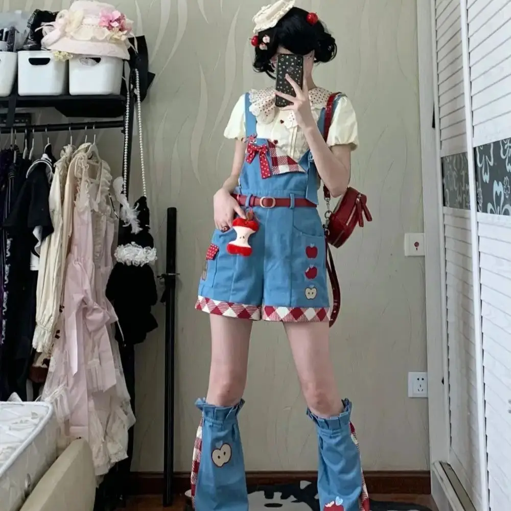 Sweet Style Two-Piece Set Polka Doll Collar Bow Shirt Apple Print Overalls Women'S Summer New Slim Fit Set
Sweet Style Two-Piece Set Polka Doll Collar Bow Shirt Apple Print Overalls Women'S Summer New Slim Fit Set