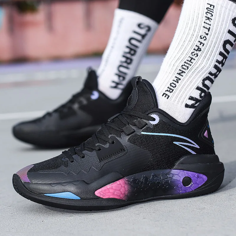 High Top Men Basketball Sport Shoes Breathable Mesh Anti Slip Durable Cushioning Shock Absorption Training Sneakers
High Top Men Basketball Sport Shoes Breathable Mesh Anti Slip Durable Cushioning Shock Absorption Training Sneakers