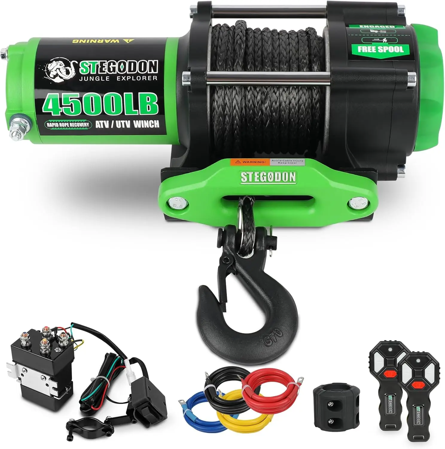 4500lb 12V Electric Winch with Synthetic Rope, Dual Wireless Remote, for ATV/UTV Off-Road Towing
4500lb 12V Electric Winch with Synthetic Rope, Dual Wireless Remote, for ATV/UTV Off-Road Towing