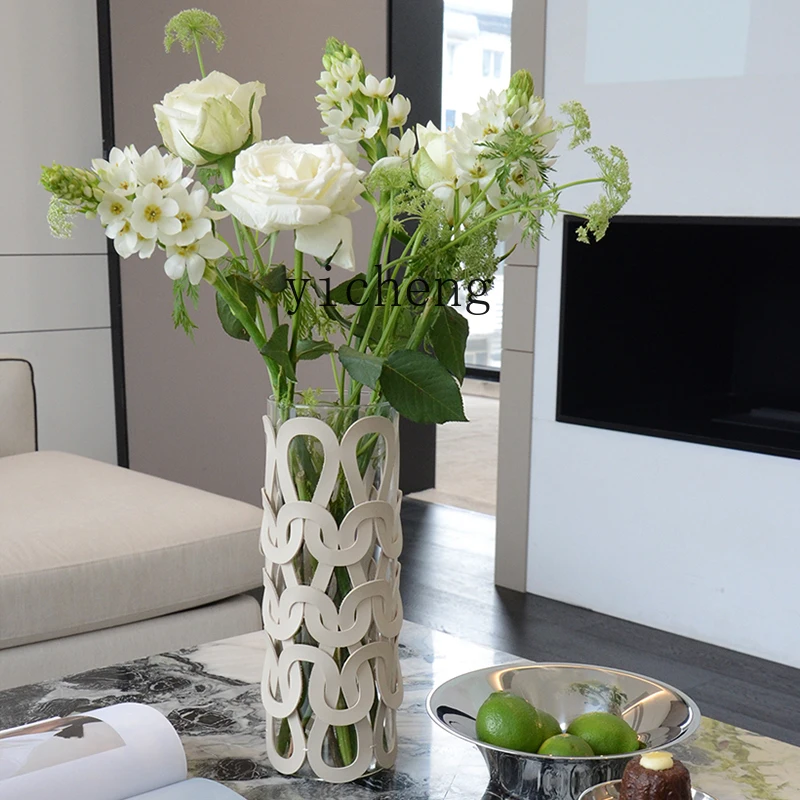 ZYA simple leather glass vase modern leather woven living room desktop decoration flower ware light luxury
ZYA simple leather glass vase modern leather woven living room desktop decoration flower ware light luxury