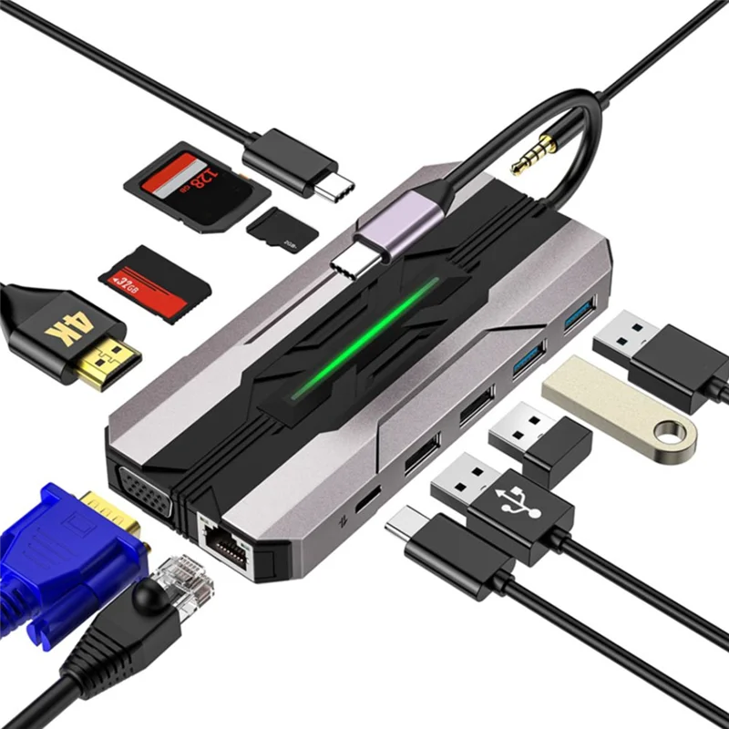 13-в-1 USB-концентратор C, док-станции, устройство чтения карт SD, 1000 м, RJ45, совместимый HDTV, VGA, USB-концентратор 3,0, адаптер для ПК, ноутбука, прочный
13-в-1 USB-концентратор C, док-станции, устройство чтения карт SD, 1000 м, RJ45, совместимый HDTV, VGA, USB-концентратор 3,0, адаптер для ПК, ноутбука, прочный