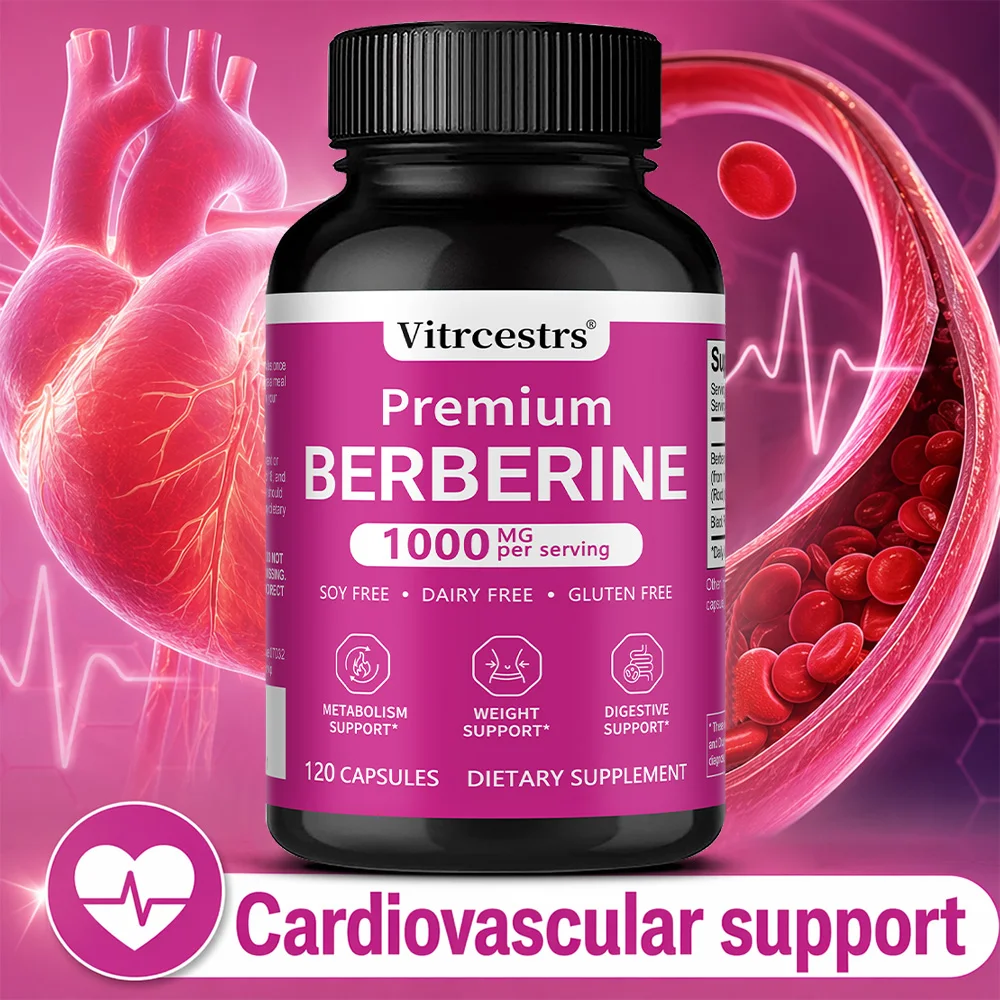 Berberine 1000MG, Soy-Free Dairy-Free Gluten-Free, Supports Metabolism and Digestion, Dietary Supplement, 120 Capsules
Berberine 1000MG, Soy-Free Dairy-Free Gluten-Free, Supports Metabolism and Digestion, Dietary Supplement, 120 Capsules
