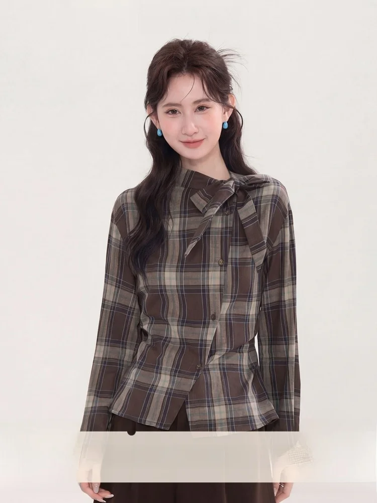 Heme Window Floral Field Design Sensation Waist Cinching Plaid Shirt Elegant Women's Shirt Cotton Casual Style Long Sleeve
Heme Window Floral Field Design Sensation Waist Cinching Plaid Shirt Elegant Women's Shirt Cotton Casual Style Long Sleeve